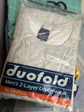 New Vintage duofold Wool Baselayer top XXL tall gray long sleeve NOS Made in USA